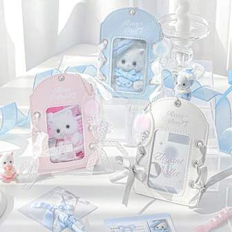 Rosyposy 1PC Vibrant PU Leather Card Holder - Ins Style Portable Protector For Student ID, Transit Cards & Kpop Photo Collectibles, Campus Essential With Pocket Storage & Scratch-Resistant Design