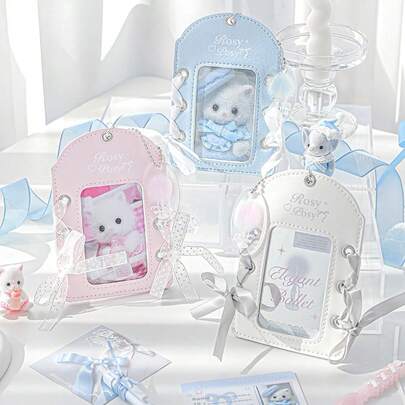 Rosyposy 1PC Vibrant PU Leather Card Holder - Ins Style Portable Protector For Student ID, Transit Cards & Kpop Photo Collectibles, Campus Essential With Pocket Storage & Scratch-Resistant Design