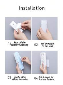 Detachable, No Drilling, Fixed Power Strip, Plug-In Fan, Adhesive Style Buckle