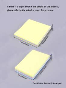 1pc Yellow/Green/Pink/Blue, Four-Color Sticky Notes Coloured Sticky Notes 2.99 X 3.97 Inch, Self-Adhesive Notes, Bright Sticky Notes, Colourful Rectangular Sticky Notes For Office, Home, School, Meeting
