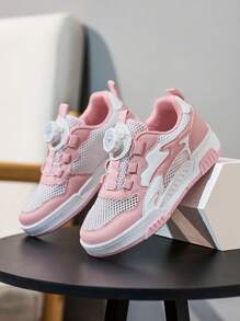 أحذية رياضية شبكية مُنفِّسة للبنات، أحذية رياضية خفيفة الوزن مانعة للانزلاق للأطفال الكبار، صيفية