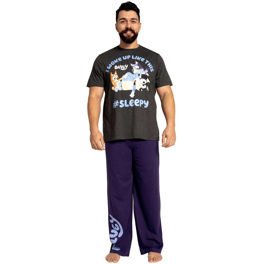 Pyjamas | Bingo Bluey Mens Pyjama Set | Fun Pyjamas For Men | Official Merchandise - Navy Blue - View 1