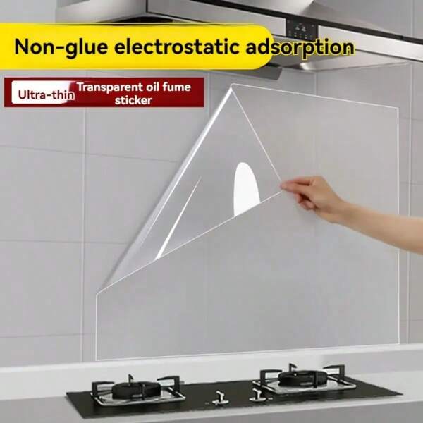 1 Roll 118in/300cm Plastic Static Cling Wall Protector Film, Static Cling Wall Sticker, Removable, Suitable For Kitchen, Tiles, Home, Dorm Decor - No Glue Needed, Easy To Clean, No Electricity Required