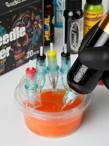 20个防漏纹身墨水清洗杯 - 透明塑料材质，易于混合稀释，适用于Tip-Top墨水盒清洁 - 专业级，无需电池