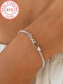 Customized Name Bracelet Personalized Heart Shaped Name Bracelet Men Couple Gifts Unique Customized Christmas Gifts Mother's Day Gifts Valentine's Day Gifts Boyfriends Girlfriends