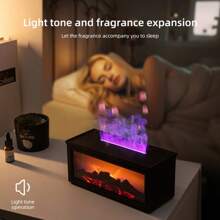 1pc New Design Simulation Fireplace Flame Portable Home Diffuser Humidifier 280ml 7 Color LED Light Home Essential Oil Aroma Diffuser