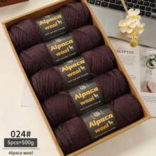 500g/245m Alpaka Wolle Garn, dickes Strickgarn für selbstgemachte Kleidung, Winterpullover, Schal, Mütze, Handschuhe, Knieschoner, Mehrfarbig, 5 Bälle/Packung