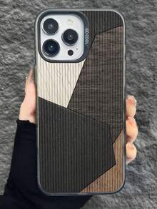 镜面复古木纹图案软TPU防摔手机壳，适用于和S15/S15 Plus/S15 Pro/S15 Pro Max - 彩色 - 查看 1