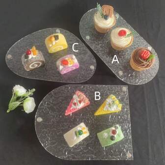 Acrylic Wave Pattern Dessert Display Stand, Wedding Party Cake Decoration, Sweet Treat Exhibition Riser