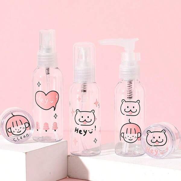 Fünfteiliges Reiseset Kosmetikflasche Plastikflasche Lotionflasche Toner Shampoospender Sprühflasche