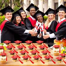 10 Pcs Graduation Graduation Party Pastry Decoration Doctoral Hat: Perfect For Graduation Parties - 2025 Decorative Graduation Gifts - Suitable For Wedding, Birthday, Graduation, First , General Occasions
