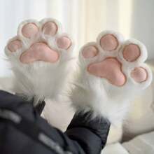 Kawaii Cat Paw Gloves - Thermal Anime Cosplay Gloves For Halloween And Christmas | Furry-Lined Animal Paw Accessories | Cute Gift For Conventions, Parties (Fox/Animal Style)