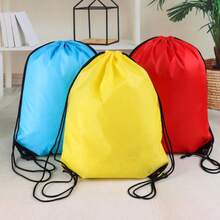 Balo khóa rút nhẹ - Balo Unisex bền, nhỏ gọn và có thể giặt được, thích hợp cho các môn thể thao ngoài trời, cắm trại, đi bộ đường dài và hoàn hảo cho người hâm mộ bóng bầu dục Mỹ! Balo khóa rút, Túi màu trơn chống thấm nước dày - Nhiều màu - Xem 5