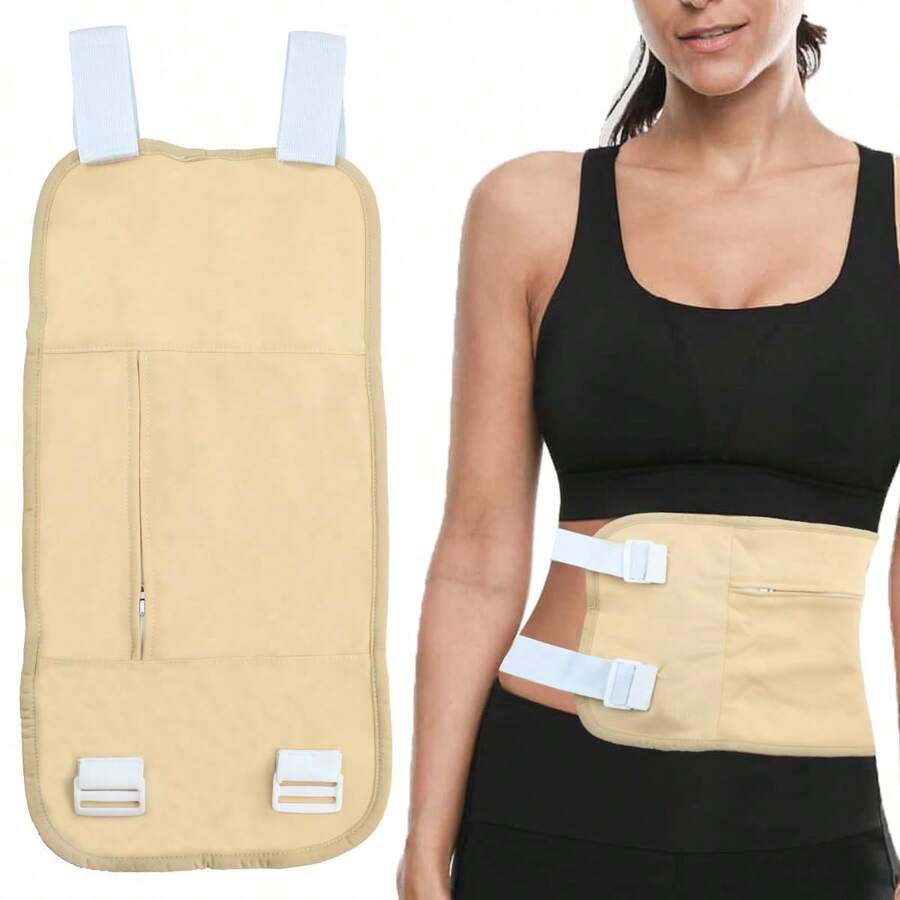 1pc Reusable Castor Oil Waist Pack, For Waist Care, Machine Washable - Multicolor - View 1