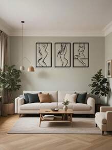 1PC Living Room Wall Art ,Abstract Female Outline Iron Wall Hanging Black