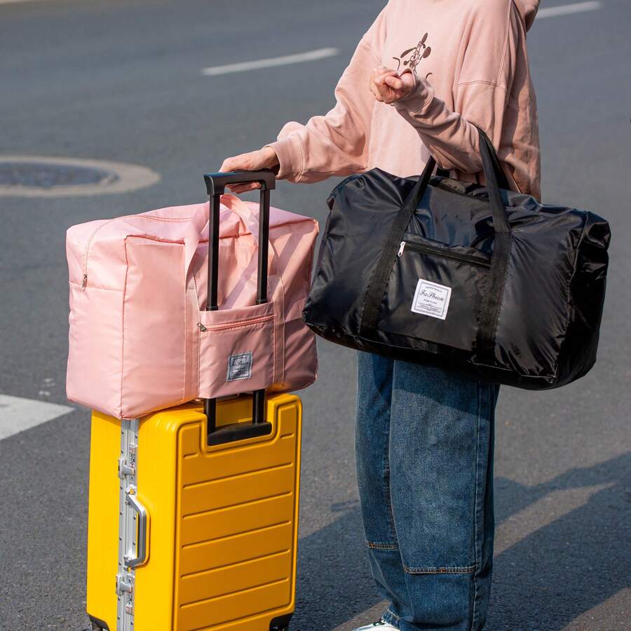 Foldable Travel Clothing Bag, Collapsible Luggage Bag, Women Handbag, Expandable Gym Bag, Sports Tote Bag, Weekend Travel Duffel Bag, Student Dorm Luggage Bag, Home Decor Garment Storage Bag, Lightweight Large Capacity Overnight Bag - Multicolor - View 1