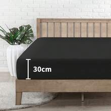 Plain Microfiber Bedding Set (3/4-Piece) In Various Sizes: Single Bed 90*190/200 Cm, Double Bed 135*190/200 Cm, Queen Size 150*190/200 Cm, King Size 180*200 Cm. Suitable For Bedrooms, Apartments And Hotels, Ideal For Students, Couples And Families Seeking Comfortable Sleep. - 黑色 - 查看 5