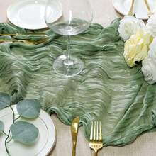 Cheesecloth Bali Boho Farmhouse Table Runner, Gauze Cheesecloth Table Cloth For Wedding Party Bride Spring Home Decor - Multicolor - View 2