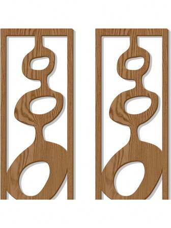 2 pièces de décoration murale médiévale en bois, décoration moderne art mural