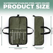 Knives Bag For Chefs - Portable Knife Carrying Case, Roll Up Knife Organizer, Waxed Canvas Bag For Kitchen Tools, Portable Chef Knives Organizer With Handle For Culinary - Multicolor - View 2