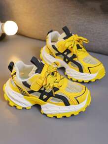 1 Pair Girls' Fashion Versatile Casual Chunky Sneakers, Spring New Arrival