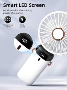 2025 New Handheld Small Fan USB Portable Digital Display SilentOffice DeskStudent On Dormitory Charging Outdoor Fan,1PC Portable Handheld Fan, Battery Operated Fan With LED Display, Handheld/Neck/Desk 3 In 1 Personal Small Fan, 90° Foldable Desk Fan With Base, 5 Speed Lash Fan Makeup Fan For Women