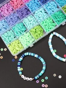 Set de manualidades para hacer pulseras con cuentas de arcilla, incluye 4800 cuentas de arcilla polimérica tipo "preppy" con encantos para hacer joyas, manualidades DIY de cumpleaños