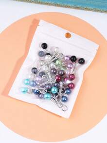 12pcs Women Brooch, Scarf Clips, Shawl Pins, Scarf Clips, Scarf Pins, Pearl Brooch, For Sweater - 12 PCS White - View 5