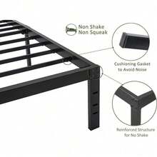 Cama de plataforma de 45 Min ST de 18 pulgadas con máxima capacidad de almacenamiento/reforzada/capacidad de 3500 lbs/fácil ensamblaje/base para colchón/láminas de acero/silencioso, tamaño Queen - Lleno - Ver 5