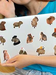 50 Stücke Capybara Aufkleber, Cartoon witzige Aufkleber für Laptop, Gepäck, Computer, Kühlschrank, Handy, wasserfestes PVC