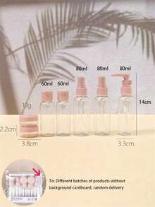 1pc/7pcs Travel Bottle Set, Refillable Bottles, Includes Toiletry Bag, Empty Liquid Containers, Leak-Proof Liquid Dispenser Bottles, Travel Makeup Case, Cream Jar, Travel Essentials, Airplane Travel Accessories, Travel Bottle Set, Leak-Proof Portable Toiletry Containers Set, Clear PP Material Aviation Size Cosmetic Containers For Lotion, Shampoo, Cream, Soap, With Carrying Bag, Spray Bottle, Christmas Gift, Gift For Her, Travel Essentials - Multicolor - View 5