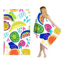 1pc Extra Large Beach Towel, Oversized, Super Absorbent, Beach Blanket, Ultra Soft Microfiber, Essential For Summer, Windproof, UV Protection, Beach, Party, Drying For Travel, Camping, Beach Accessories, Holiday Gift Beach Essentials