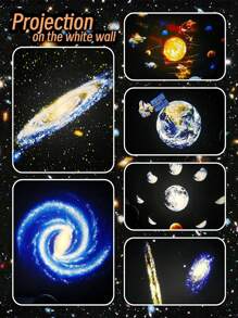 1pc Decorative Galaxy & Space Projector - USB Powered Matte Finish Plastic Starry Night Sky Projector With 13 Replaceable Discs, Timer Function, Automatic Rotating Patterns, Adjustable Speed Settings For Bedroom, Gift-Compatible, Push Button Control