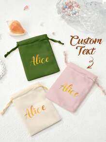 1 pièce Sac à cordon personnalisé avec nom, pochette en velours personnalisée, sac à cordon personnalisé, porte-monnaie, sacs à bijoux personnalisés, cadeau de mariage, cadeau fête des mères, cadeau pour la meilleure amie, cadeau pour maman, cadeau pour petite amie, cadeau pour elle, cadeau pour épouse