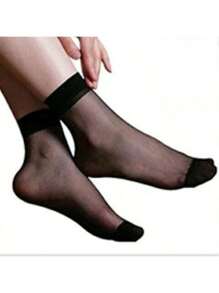 40pcs/Pack Sheer Crystal Stockings, Thin Transparent Glass Silk Socks, Suitable For Spring/Summer
