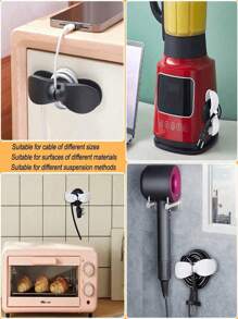 3pcs Cable Management Set: Desk Cable Organizer, Charger Cable Clip, Earphone Cord Holder, Wall Mounted Power Cord Clip, Kitchen Appliance Cable Tidy, Kitchen Storage Utensils, Room Decoration, Suitable For Kitchen, Restaurant, Party, Camping, Gathering, Gift For Friends, Family Gift