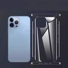 3 套背面水凝胶膜边框贴纸适用于 Apple 16 Pro Iphone16 ProMax Plus 背面全覆盖屏幕保护膜屏幕保护必需品，适用于日常保护、办公室、家庭隐私屏幕保护膜手机屏幕保护膜手机配件防水防震防摔防摔防刮防指纹 - 透明3套裝 - 查看 3
