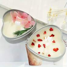 42 Peças/6 Conjuntos Latas de Vela com Formato de Coração - Com Tampas de Janela Transparentes, Latas de Doces de Folha de Flandres Vazias, Recipientes de Armazenamento de Caixas de Lembranças de Festa, Fabricação de Velas, DIY, Artesanato