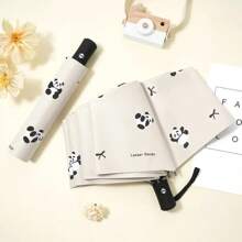Panda Folding Automatic Umbrella Small And Portable Automatic Opening And Closing Windproof Sun-Proof And Ultraviolet-Proof Dual-Purpose In Sunny And Rainy Days Travel Essentials