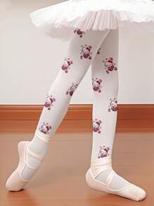 Sanrio 1 Paar Hello Kitty Kinder Strumpfhosen für Mädchen, Baby Tanzsocken, leicht für den Sommer, hohe Elastizität, Anti-Fäden