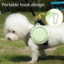 350ml Macaron Color Pet Portable Foldable Bowl, Dog Water Bowl, Cat Food Bowl, Travel Bowl With Carabiner - Multicolor - View 6