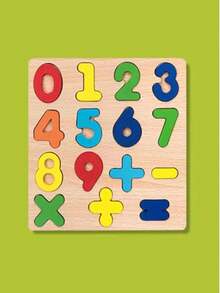 Rompecabezas de Números, Letras y Figuras Tablero Didáctico de Madera, Aprendizaje de Números y Letras - Num. 0 al 9 - Ver 2