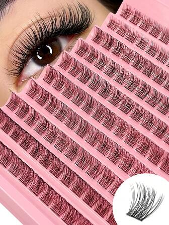 Asiteo 120pcs D Curling Wispy Cluster Eyelashes - Reusable, Faux Mink Individual Eyelashes Natural Soft Eyelash Extension Cosmetics Suitable For Any Style DIY Extensions At Home, Beginner-Friendly Lash Clusters,Eye Lash Clusters,Individual Eyelashes,Lashes,Fake Lashes
