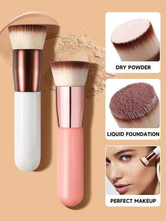 Multifunktionale Kabuki Kosmetik Flachkopf Puder Foundation Flüssig Make-up Pinsel für Foundation, Foundation Pinsel, Concealer Pinsel, Rouge Pinsel, Konturpinsel, Rouge Pinsel, Bronzer Pinsel, Puder Pinsel, Foundation Pinsel, Rouge Pinsel