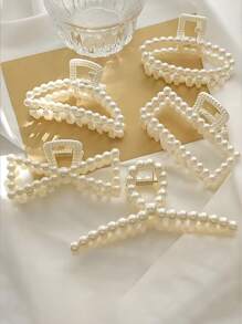 1-5 PCS Ins Style Temperament Pearl Grab Clip, Summer Senior Sense Of Large Hair Clips, Hair Claw Back Of Head Clip Headdress, Bridesmaid Proposal Gift, Pearl Bridesmaid Hair Clips, Bachelorette Party Gifts, Bridal Party Gifts, Hair Accessories