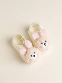 1 Pair Or 2 Pairs Anti-Slip Soft Bottom Baby Socks, New Cute Round Face Bunny Ear Pink Design, Soft & Comfortable For Toddlers, Adorable House Socks Suitable For All Seasons - Multicolor - View 13