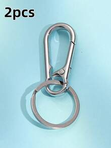 1 件男女通用银色圆环钥匙扣，适用于背包装饰汽车配件包包饰品学院风可爱哥特风 Y2K - 銀色 - 查看 7