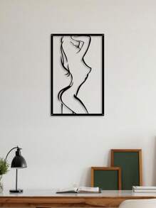 1PC Living Room Wall Art ,Abstract Female Outline Iron Wall Hanging Black