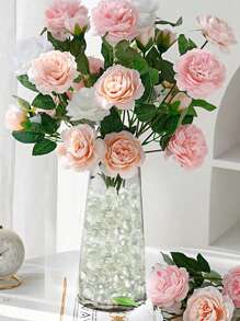 10/20/50/100 piezas Piedras de vidrio transparente, bolas de vidrio planas, piedras decorativas de vidrio transparente para manualidades DIY, decoración de mesa, acuarios, decoración floral, mosaicos, portavelas, decoración de chimeneas y hogar, decoración de jarrones y floreros