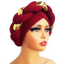 1pc Plain Color Polyester Headband Cap, Suitable For All Seasons, Wedding - Golden Braids - View 6